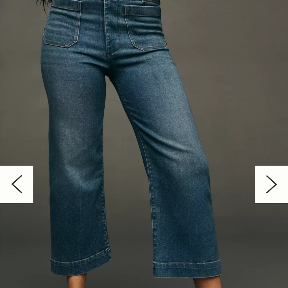 Anthropologie Colette Denim High Rise Cropped Wide Leg Jeans